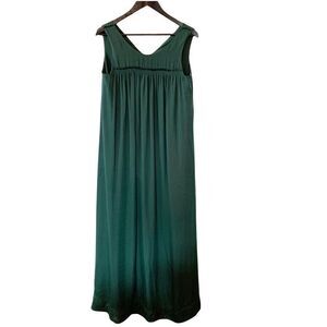 Carolina Belle Montreal Green Empire Waist Flowy Lined Sleeveless Maxi Dress